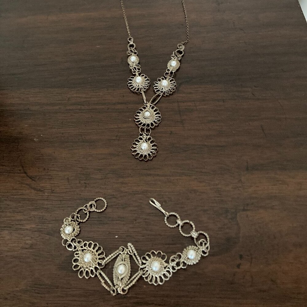 1980s hand made in Mexico - necklace and bracelet